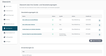 Prozesse: Konfiguration von automatisierten Bestellprozessen