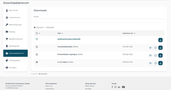 Dokumentencenter: Downloadlisten nach Zielgruppen oder Produkttyp