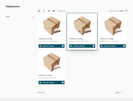 Customized product ranges in the webshop for packaging powered by avanta